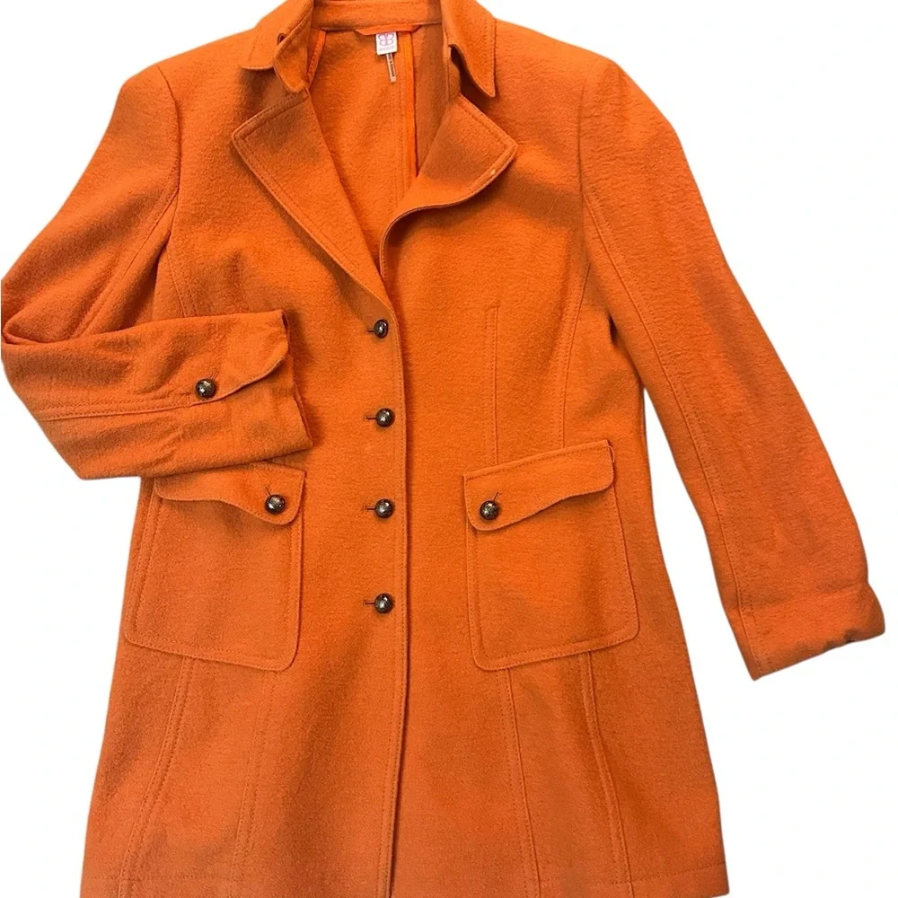 Basler Women's Orange Virgin Wool Coat - Picture 3 of 6